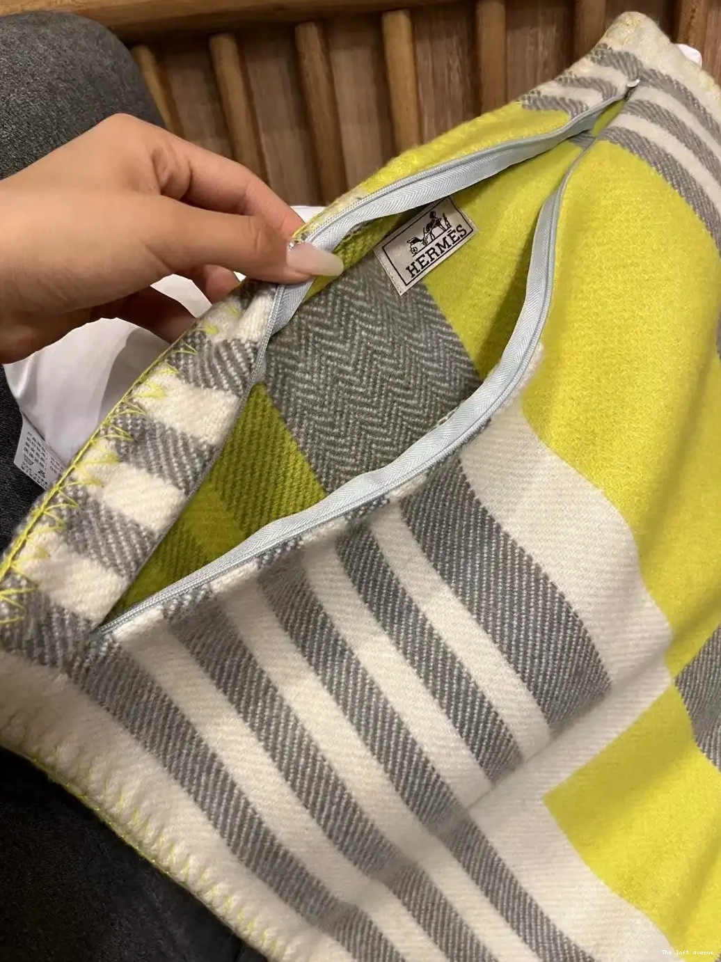 WOOL PILLOW HERMES THROW ITHAQUE 0519